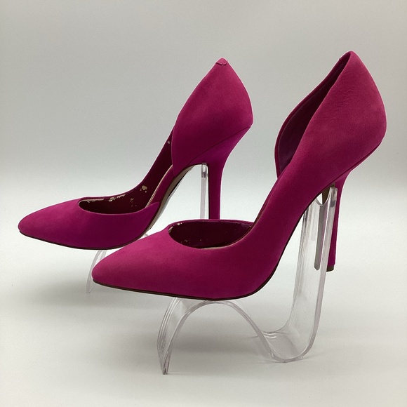 1962. BCBG Suede Fuchsia 3” Pumps NWOT Size 8.5 - Picture 3 of 10